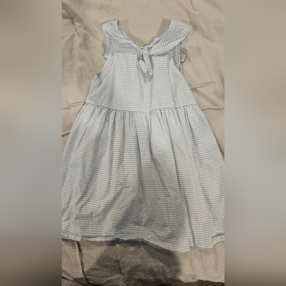 Charming Light Blue Striped Kids Dress